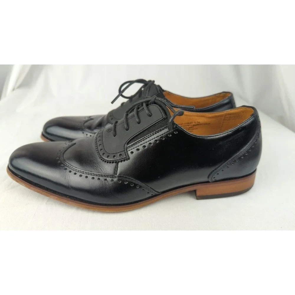 Stacy Adams Men's Sullivan Wingtip Oxford Dress Shoes Memory Foam Black 8.5